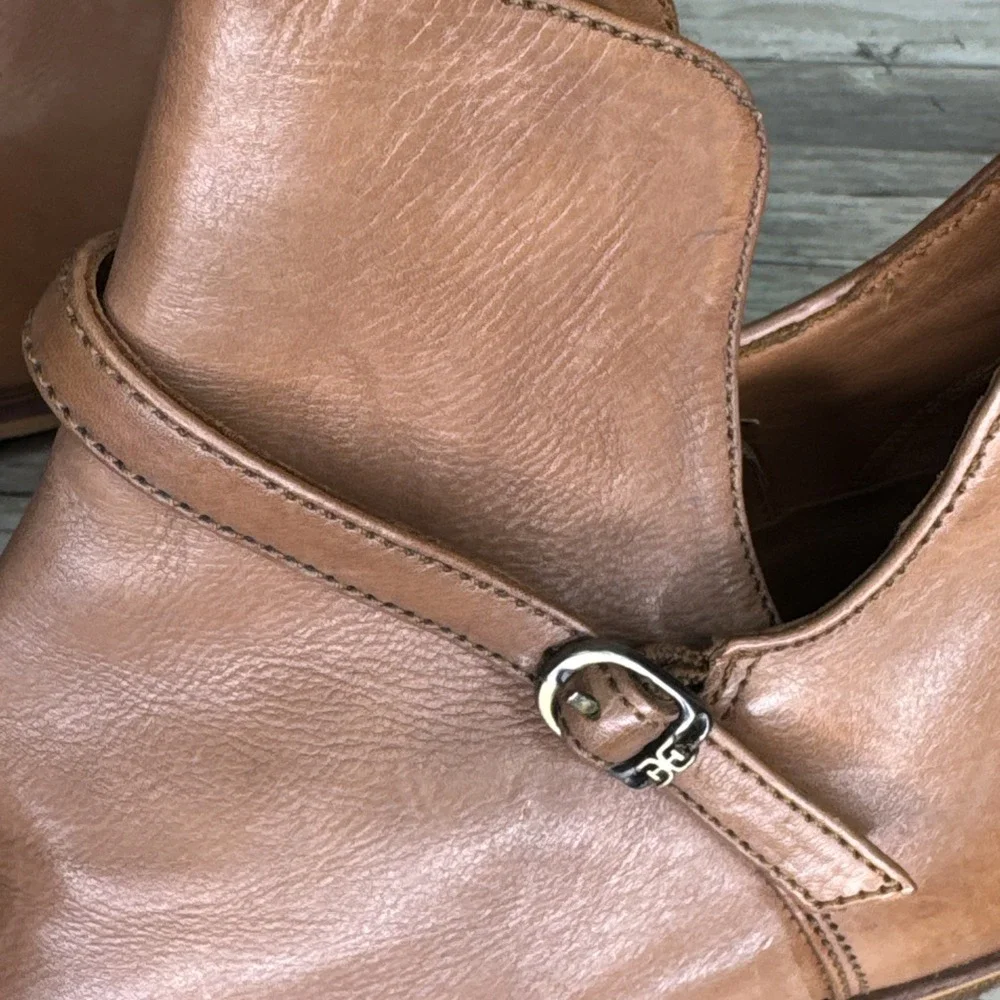 Sam Edelman Palmer Cognac Leather Cutout Ankle Booties Womens 8.5M